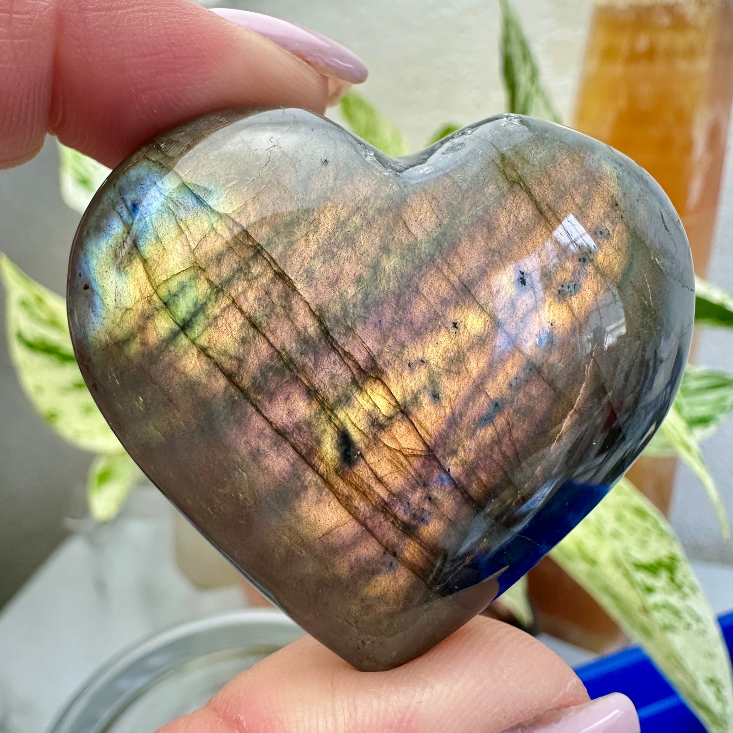 Labradorite Heart