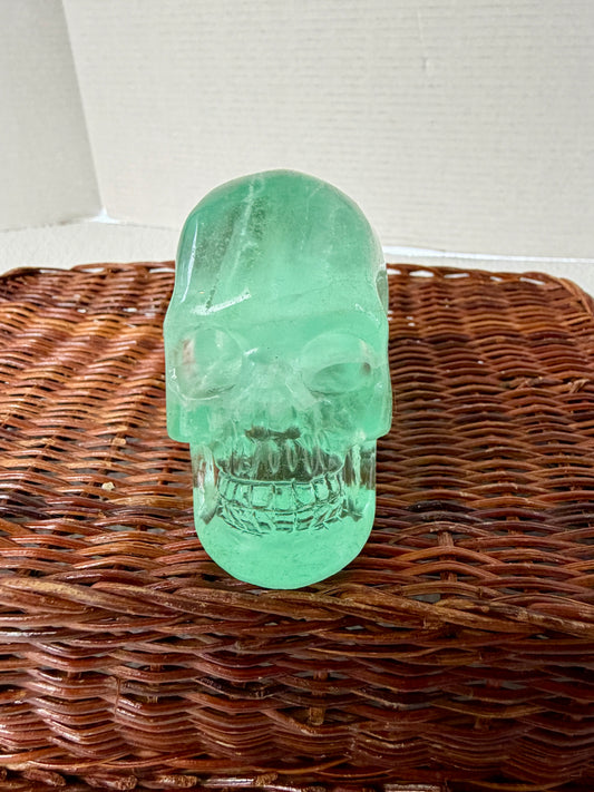 Baja Blast Fluorite Carved Skull