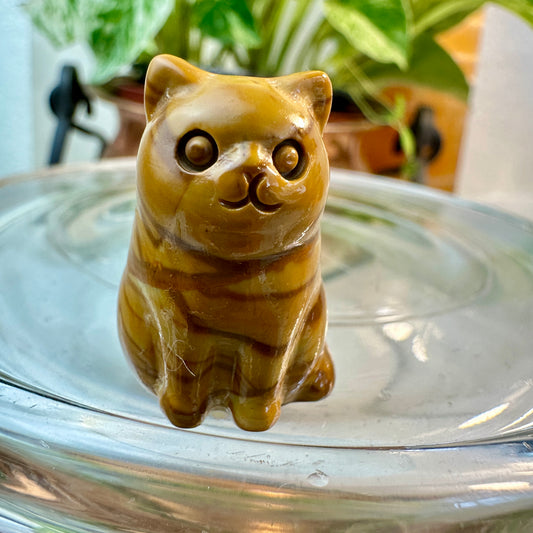 ✨ Mini Crystal Fluffy Cats — Carved in Yellow Jasper, Obsidian, Howlite, Red Vein Jasper, Spiderweb Jasper & Aura Rose Quartz ✨
Adorable Companions • Pocket-Sized Joy • Energy-Infused Decor