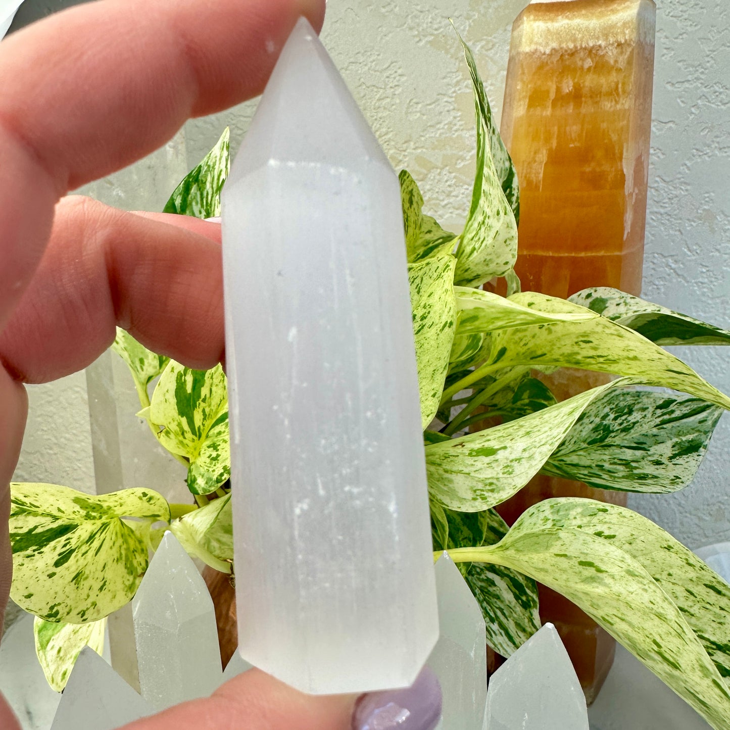 Imperfect Satin Spar Points - 3 inch