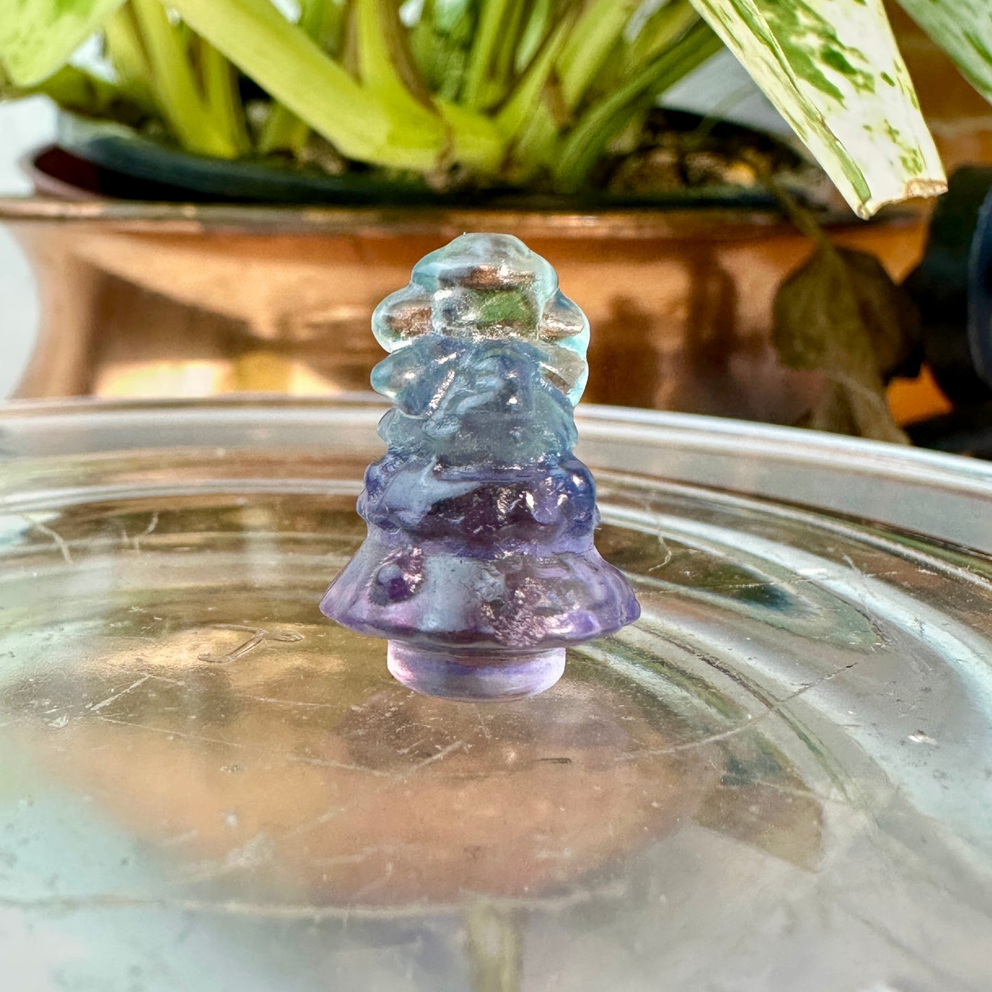 Mini Fluorite Crystal Figurines - Micro Mini Figurines - Natural Crystal Home Decor