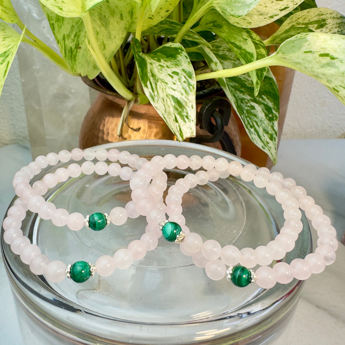 Love & Protection Bracelet β Rose Quartz with Malachite Bead
Self-Love | Emotional Healing | Boundaries