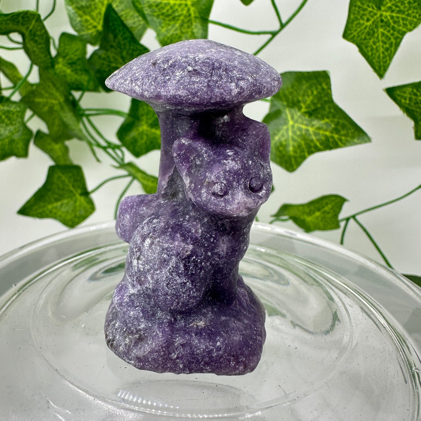 Mushroom Cat Carving - Katie's Mystic Crystals