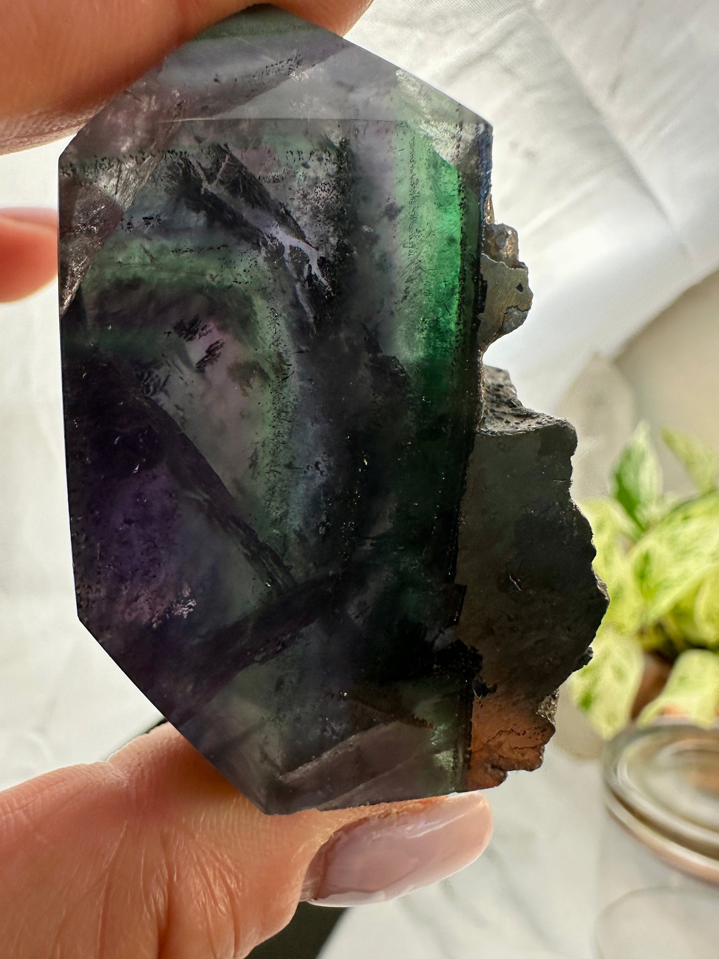 Pyrite in Fluorite Raw Edge Tower — G
2.2 in tall × 1.5 in wide × 0.8 in thick | 3.4 oz
Clarity | Prosperity | Energetic Shielding - Katie's Mystic Crystals