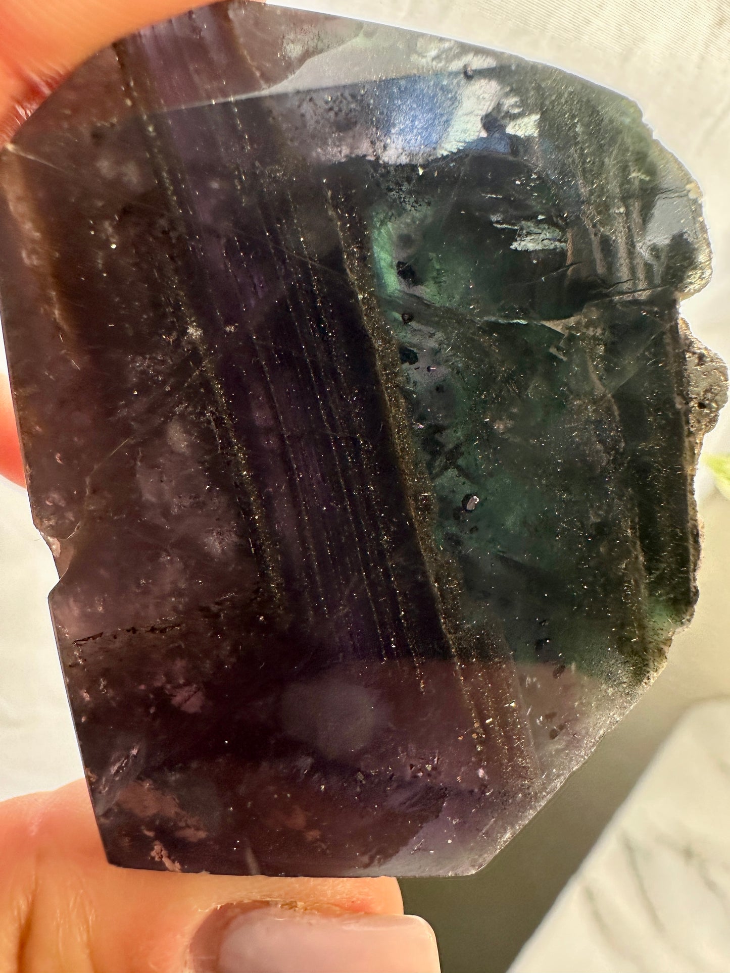 Pyrite in Fluorite Raw Edge Tower — D
2.3 in tall × 1.7 in wide × 0.9 in thick | 5 oz
Focus | Protection | Abundance Mindset - Katie's Mystic Crystals