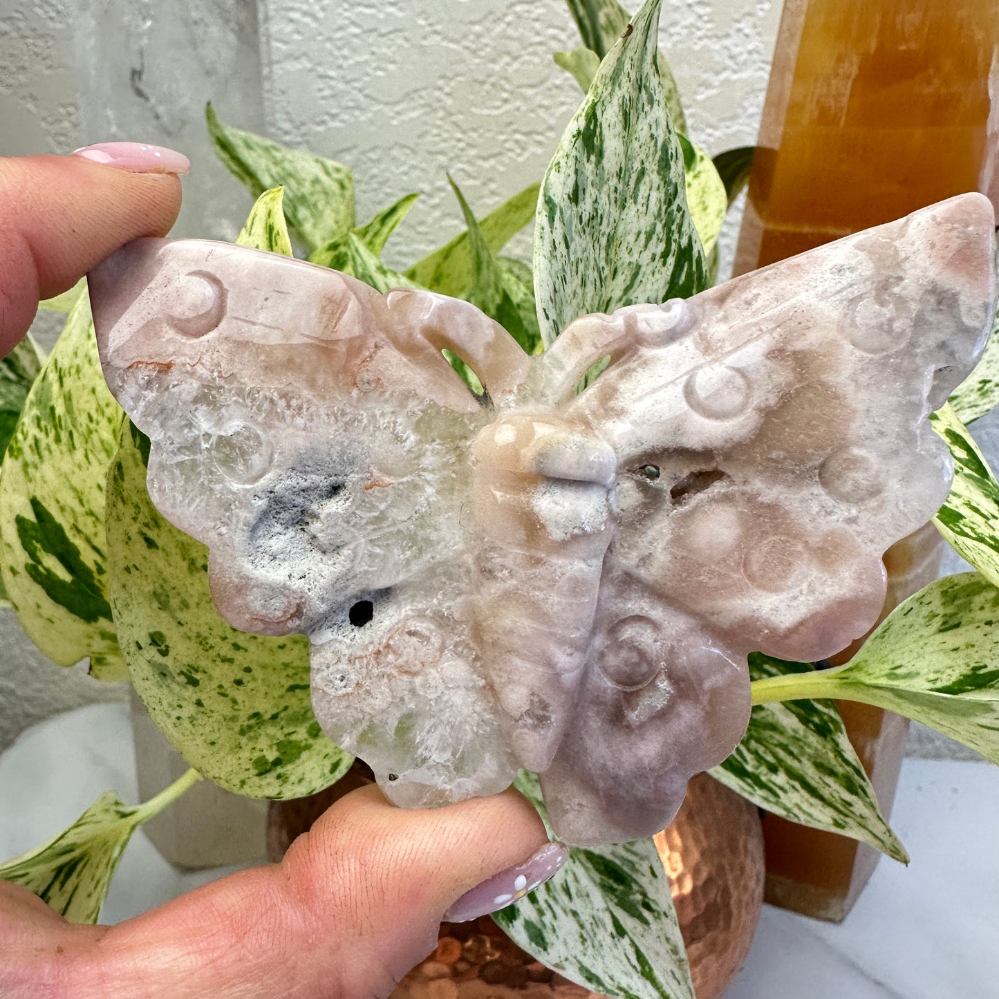 Flower Agate Butterfly - Intuitive Pick - 3.4-3.7 inch wing span - Katie's Mystic Crystals