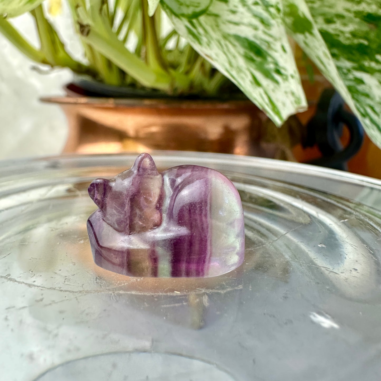 Mini Fluorite Crystal Figurines - Micro Mini Figurines - Natural Crystal Home Decor