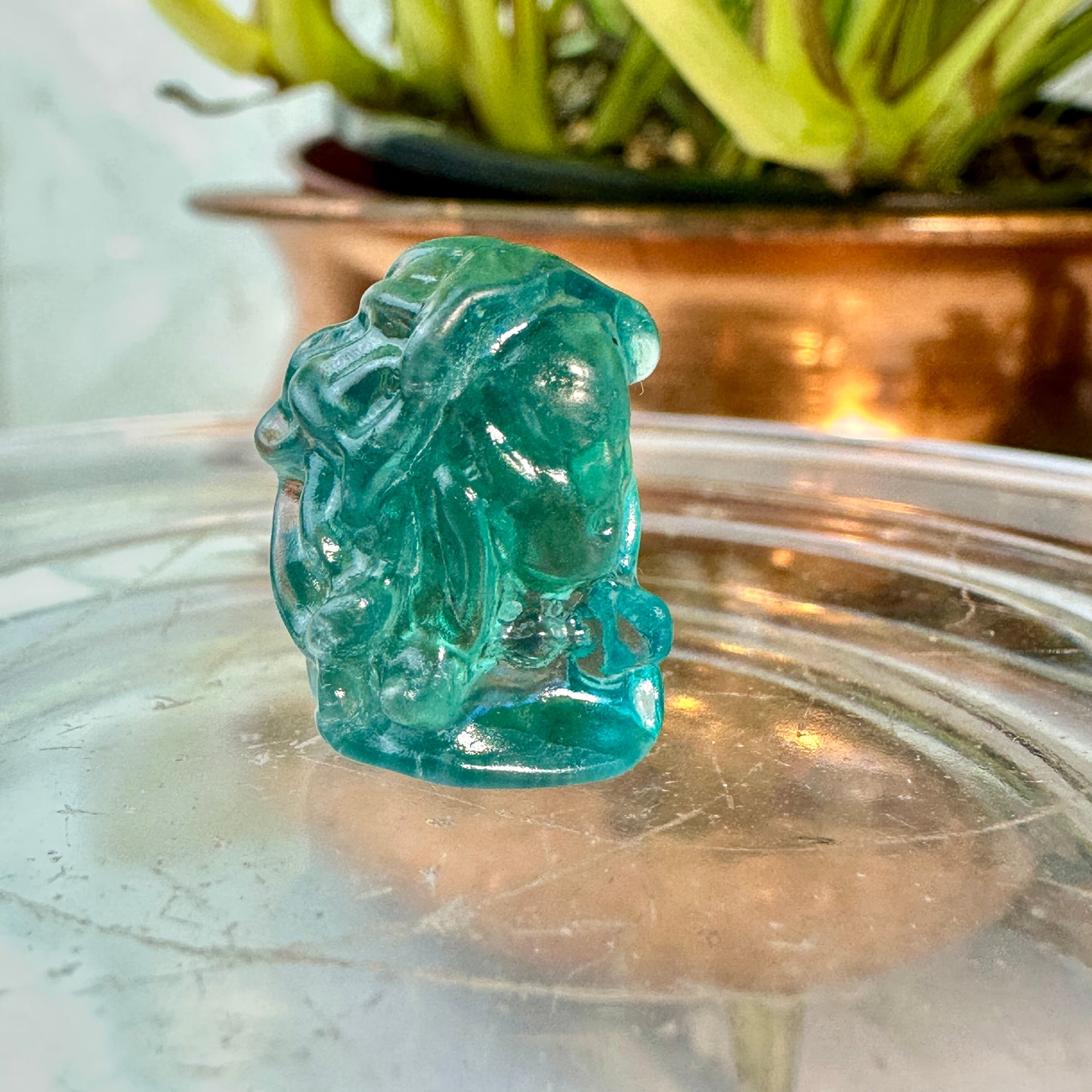 Mini Fluorite Crystal Figurines - Micro Mini Figurines - Natural Crystal Home Decor