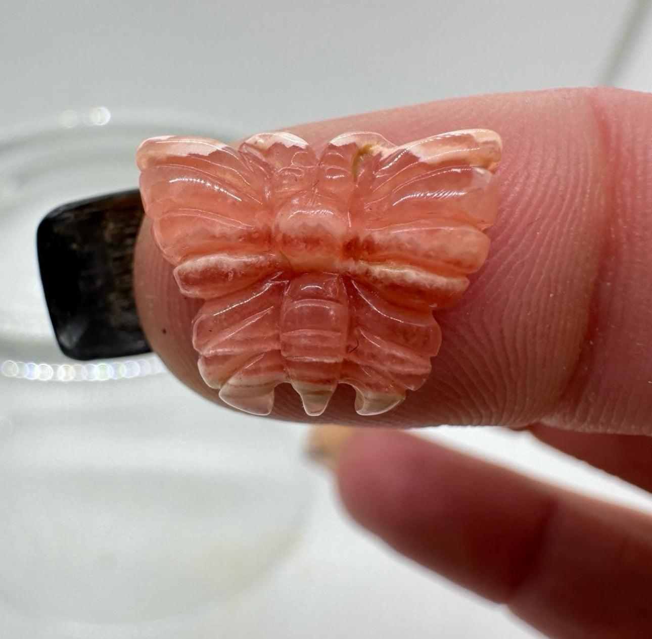 Micro Mini Rhodochrosite Butterfly - 11-12mm