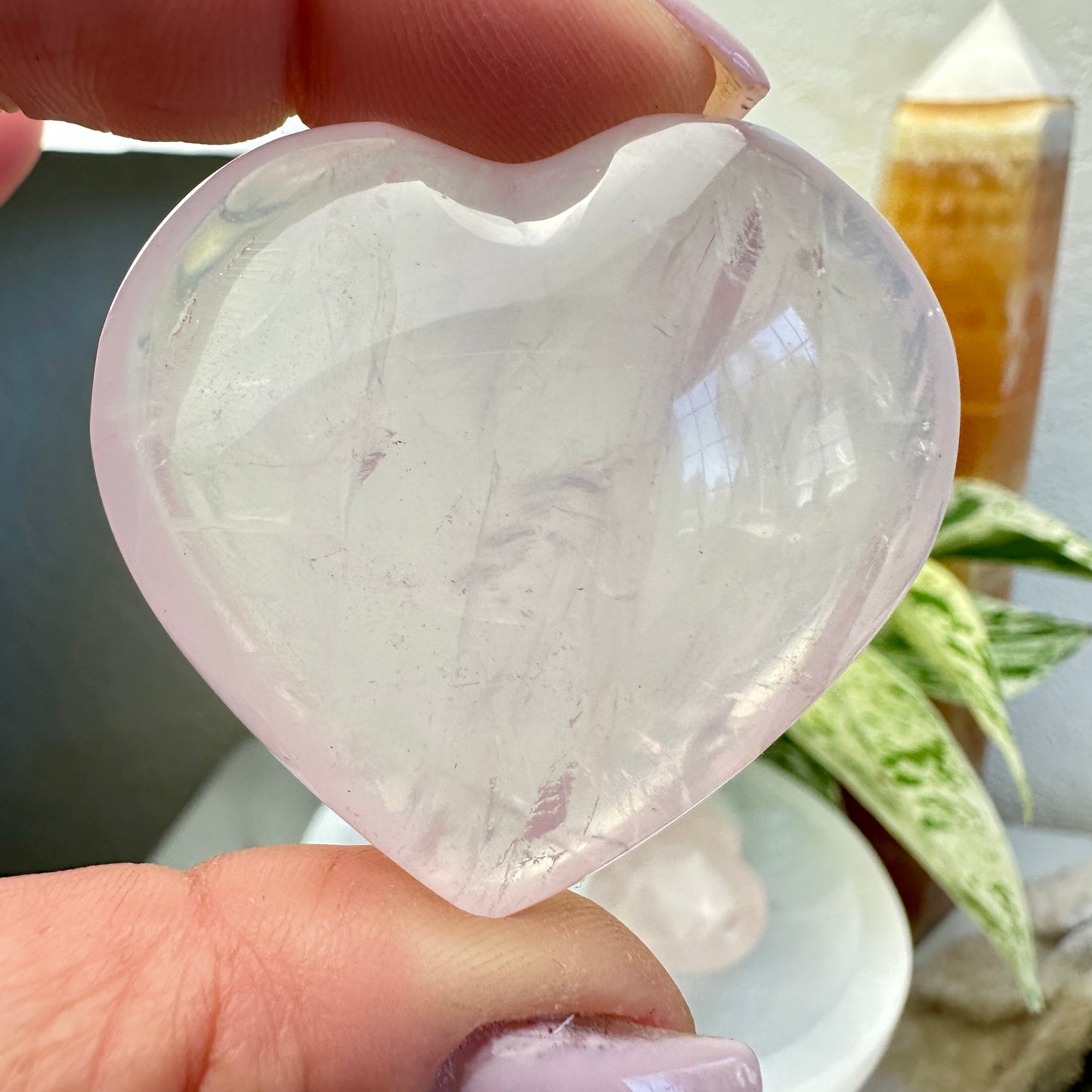 Gemmy Rose Quartz Hearts and Moons - 2 inch
