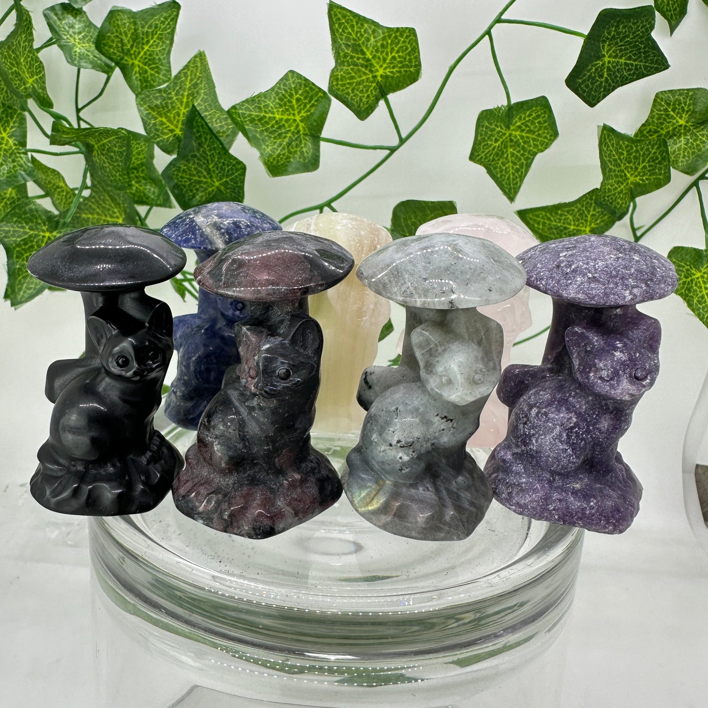 Mushroom Cat Carving - Katie's Mystic Crystals