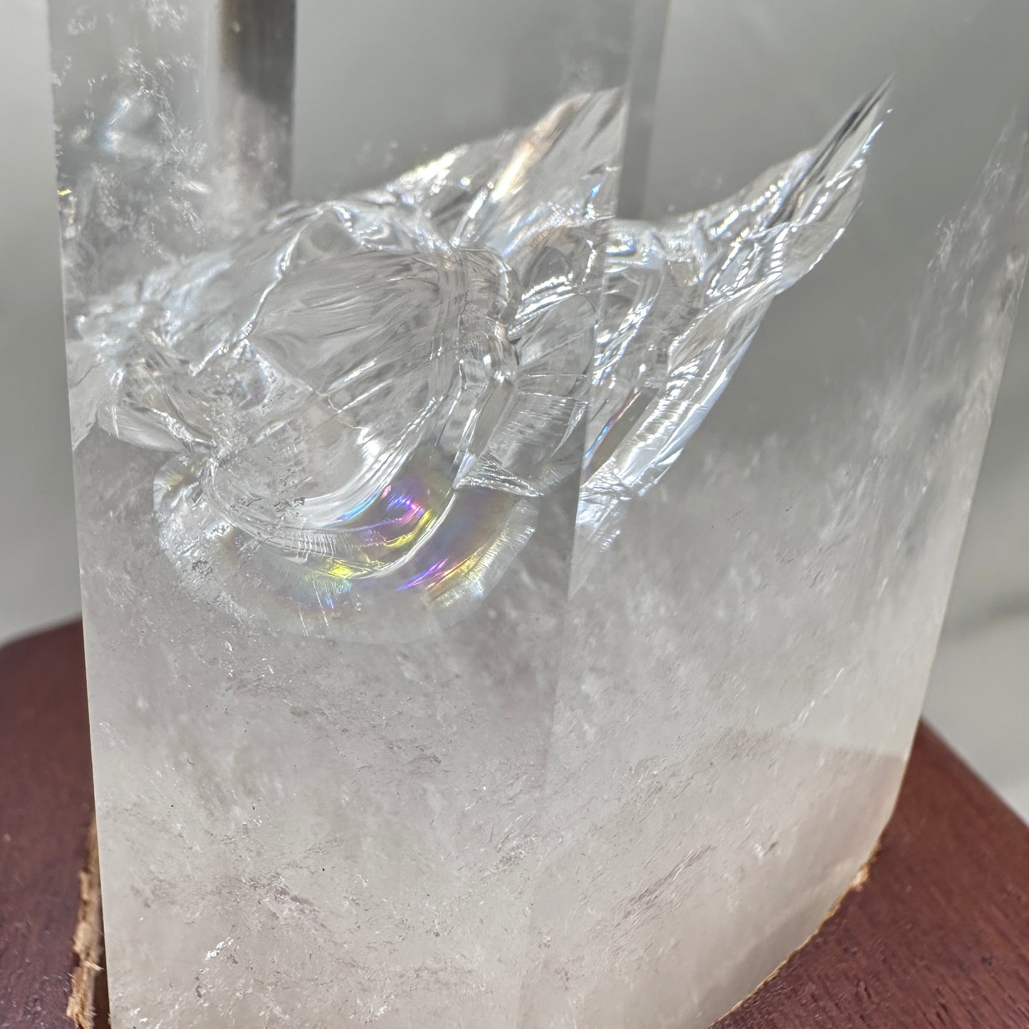 6in Clear Quartz Point with custom stand - Katie's Mystic Crystals