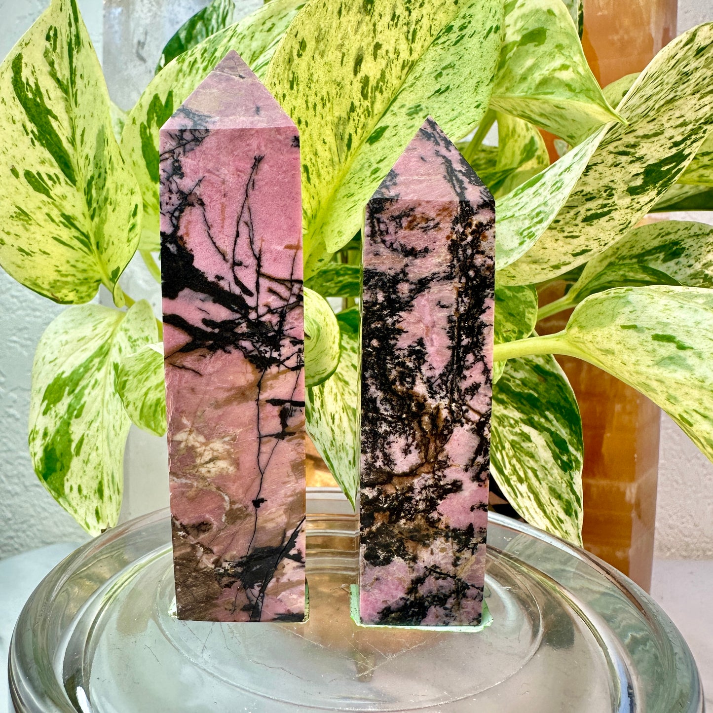 Rhodonite Towers — 3.5 to 3.9 inch
Emotional Balance | Self-Worth | Heart Healing