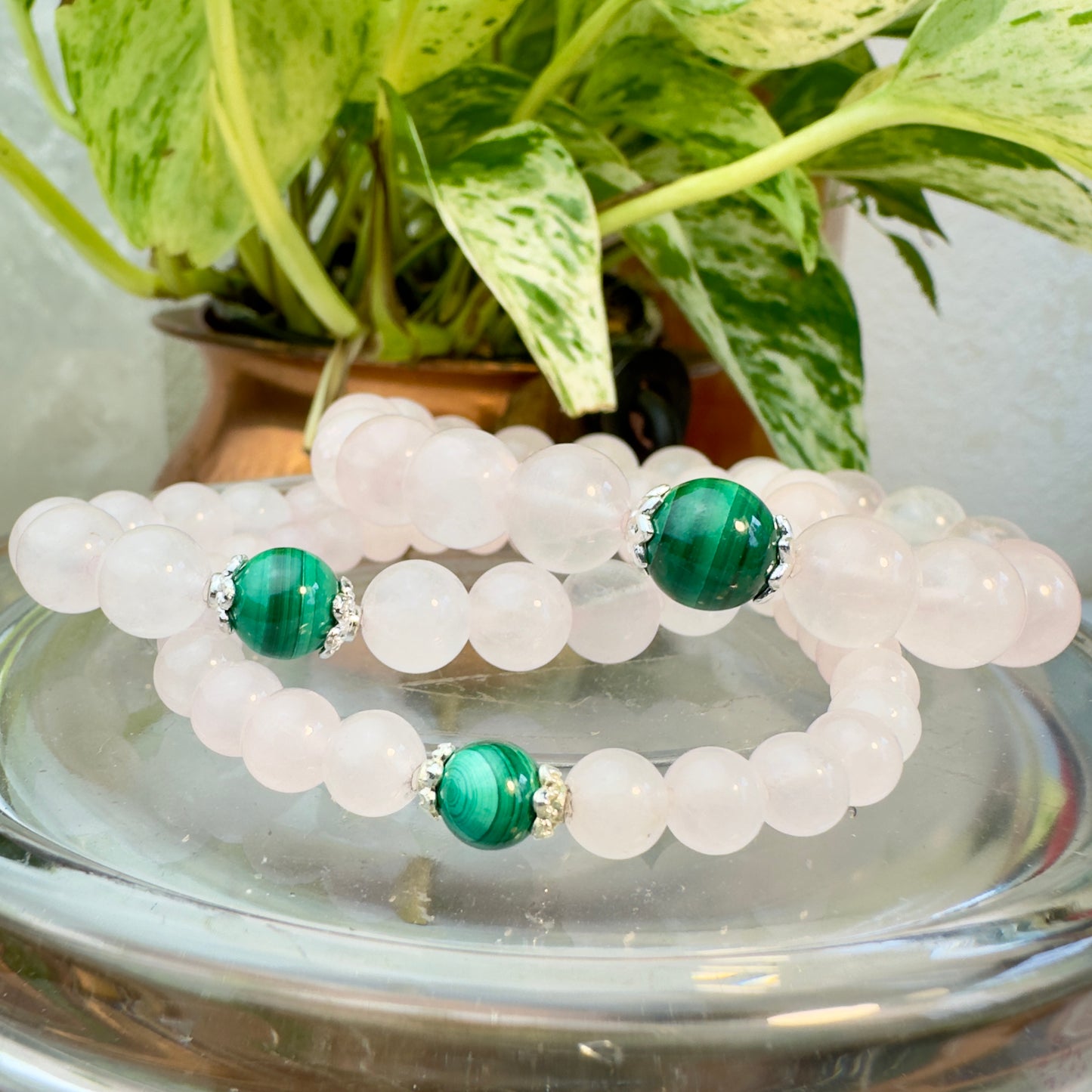 Love & Protection Bracelet β Rose Quartz with Malachite Bead
Self-Love | Emotional Healing | Boundaries