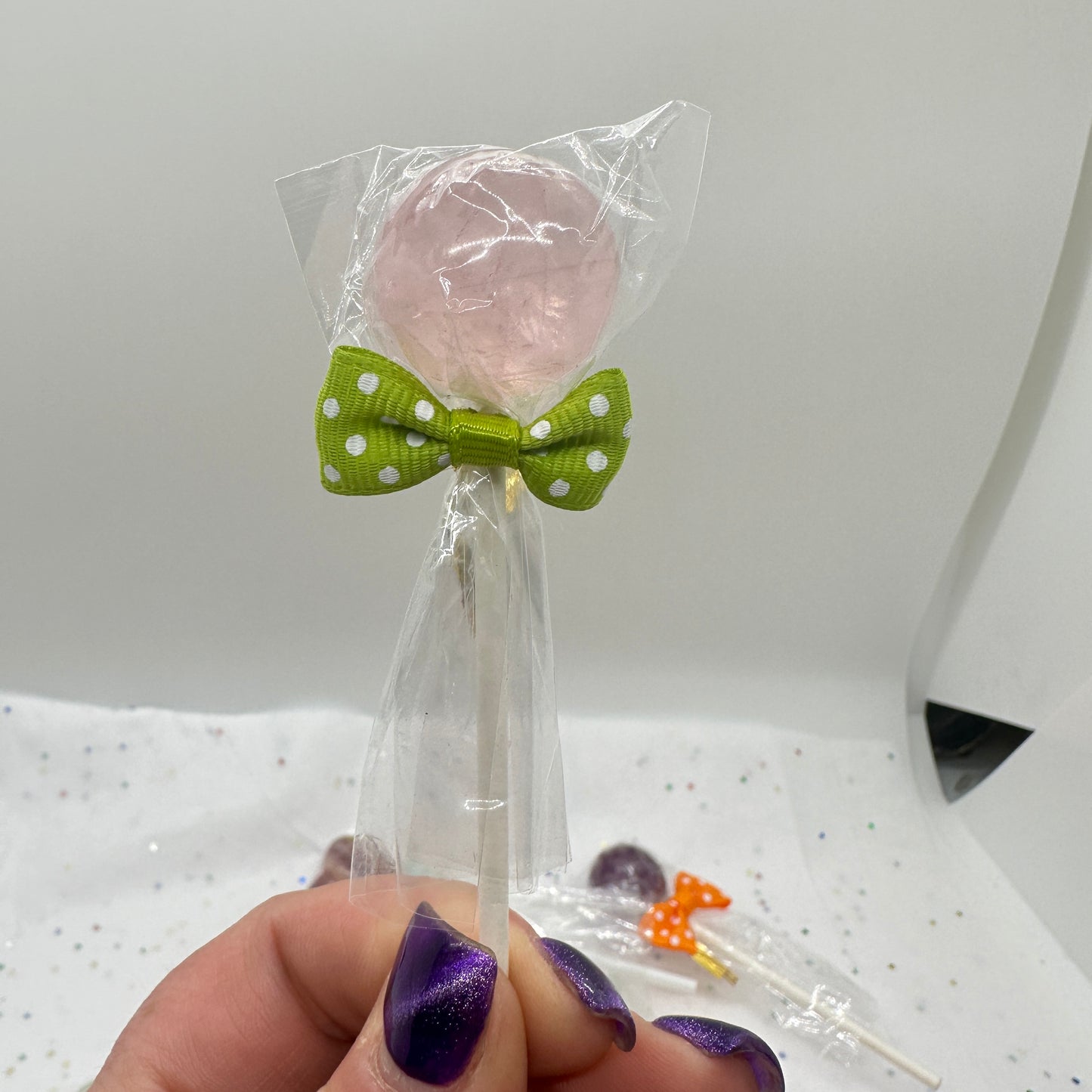 Fluorite Lollipop Rose Quartz Lollipop