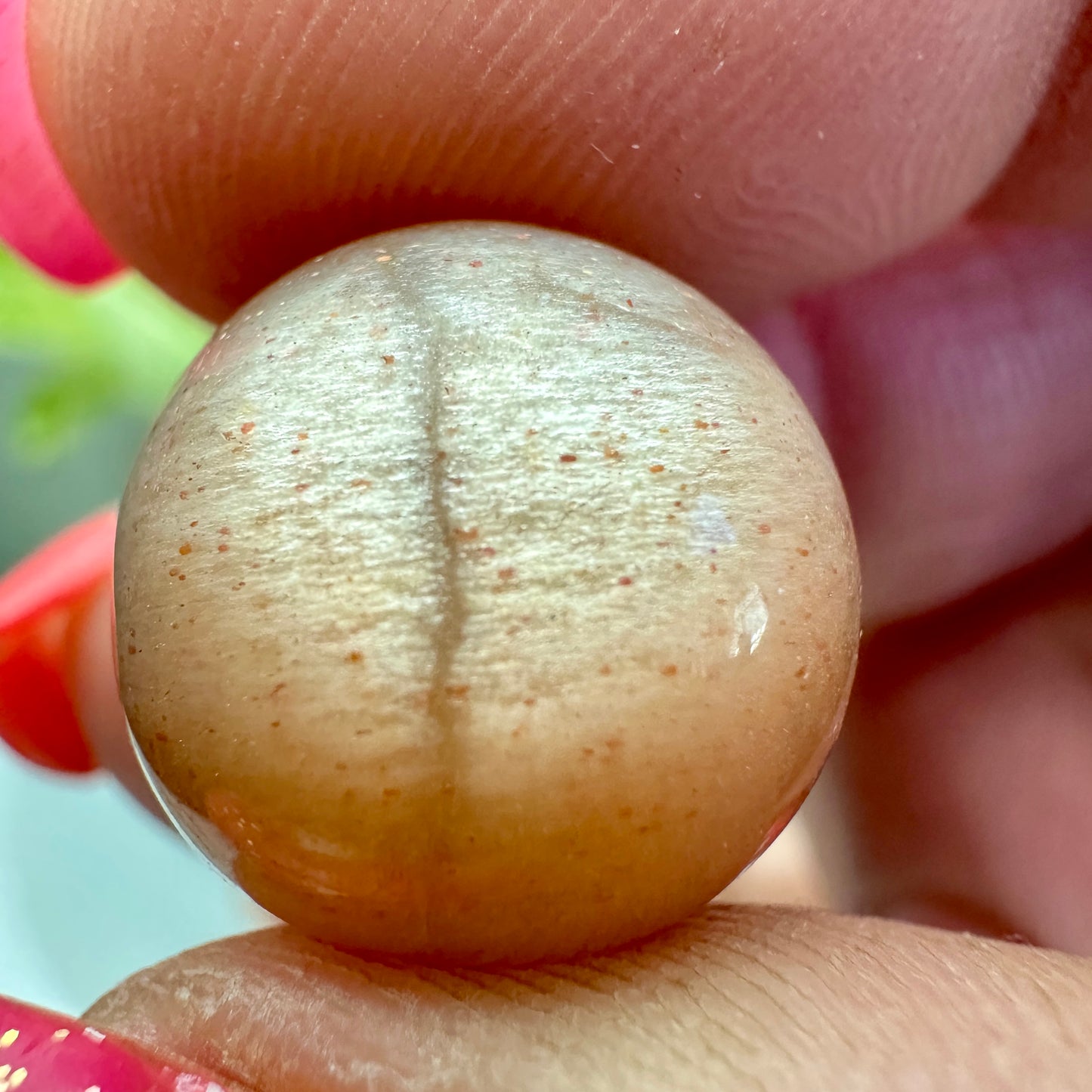 Micro Mini Peach Moonstone with Sunstone Sphere