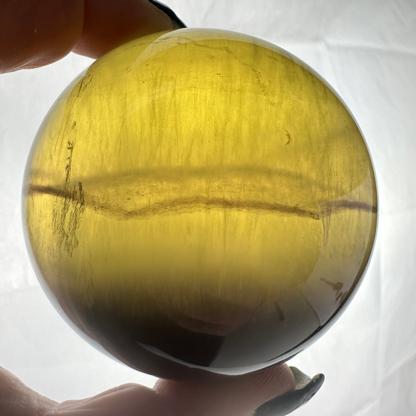 68mm Yellow Fluorite Sphere - Katie's Mystic Crystals