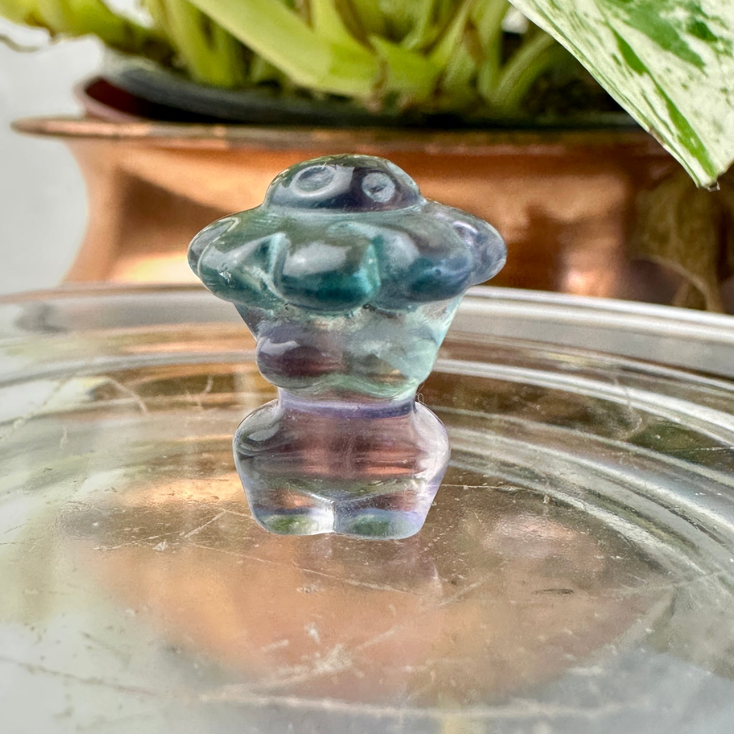 Mini Fluorite Crystal Figurines - Micro Mini Figurines - Natural Crystal Home Decor