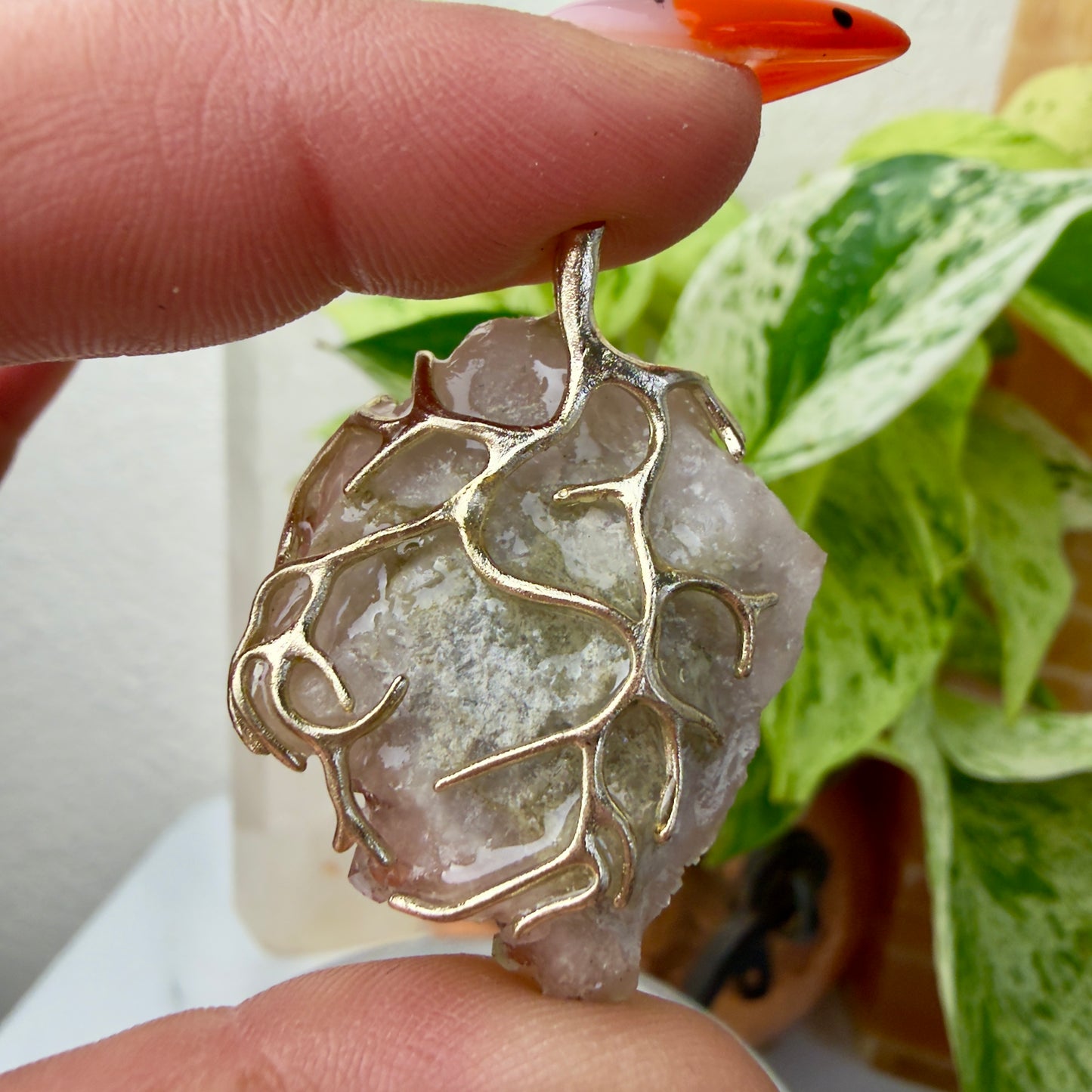 Red Phantom Quartz Pendant – 1.5 inch | Transformation • Strength • Inner Fire 🔥💎✨