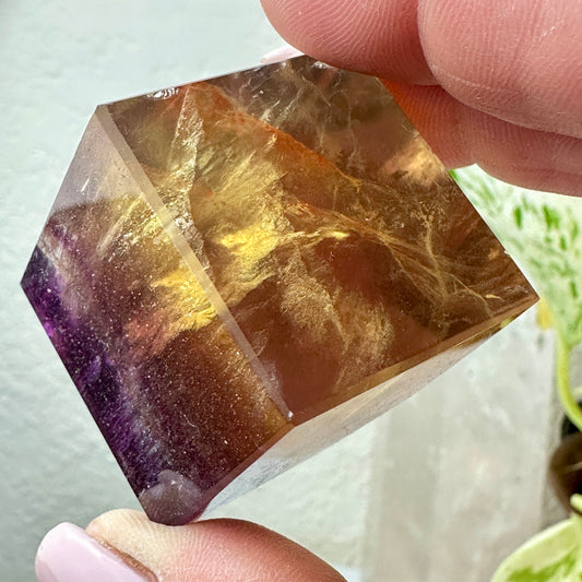 Yellow & Purple Banded Fluorite Cubes with Sparkling Mica — 1.2–1.4 inch
Clarity | Confidence | Spiritual Focus