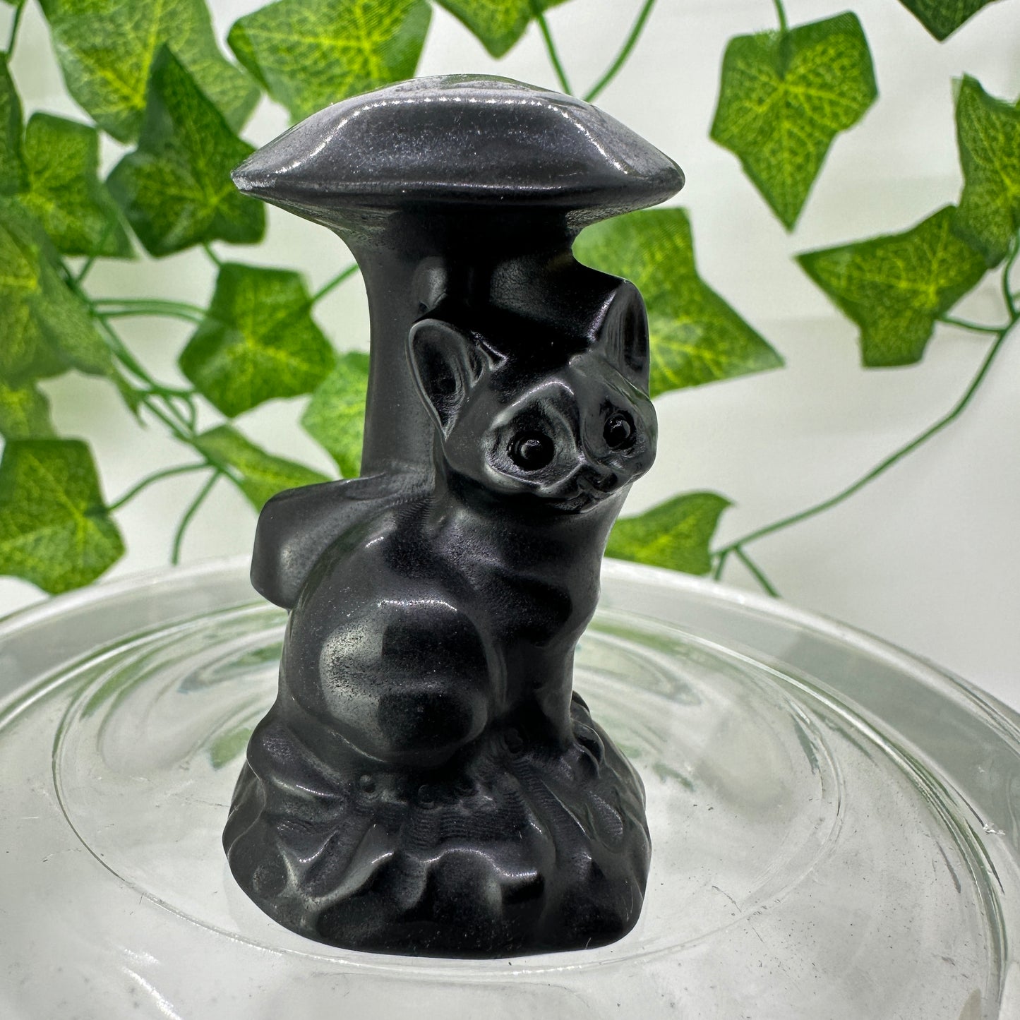 Mushroom Cat Carving - Katie's Mystic Crystals
