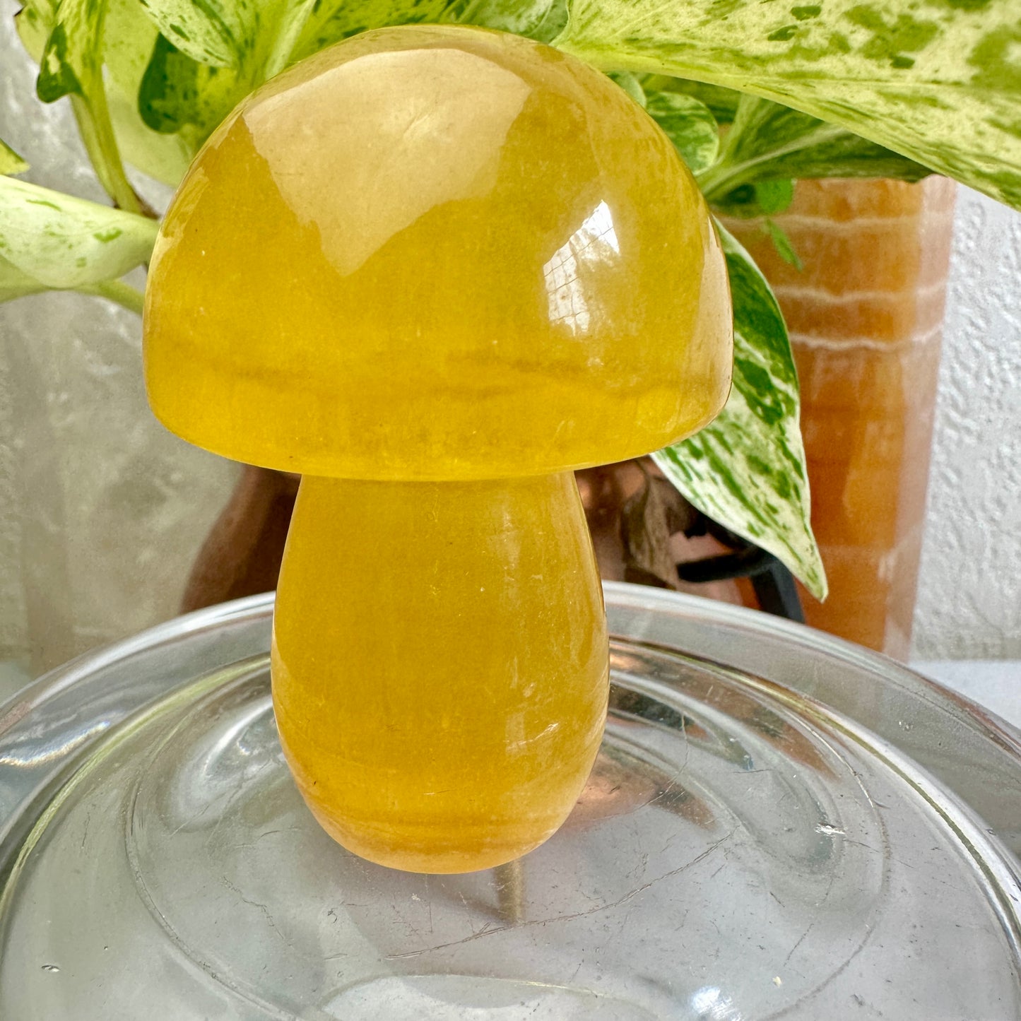 Yellow Fluorite Mushroom - 7oz, 2.8in