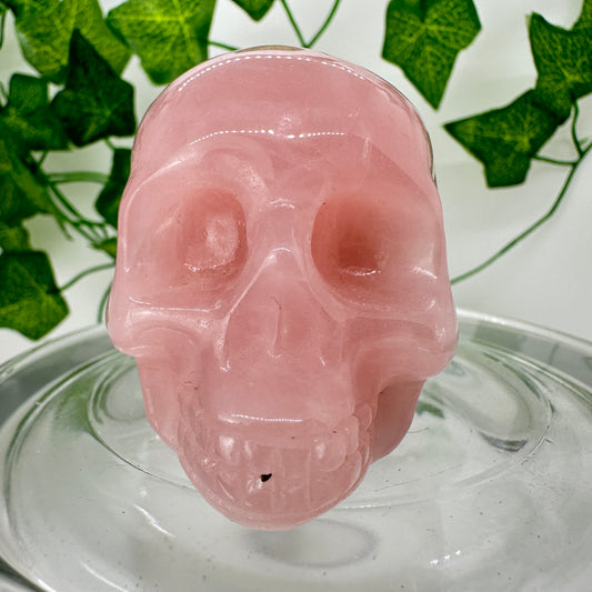Rose Quartz Skull Carving - Katie's Mystic Crystals