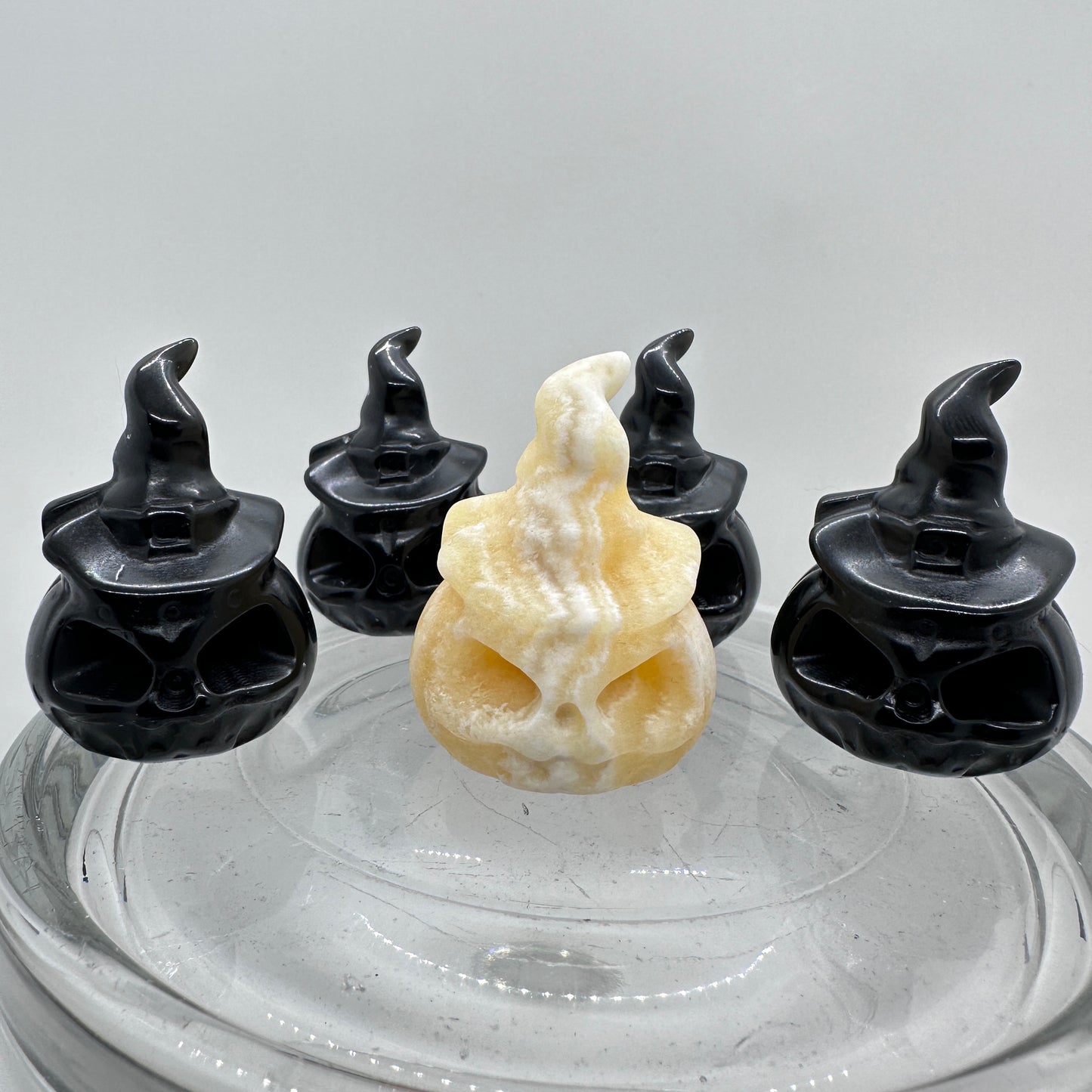 Black Obsidian Jack O Lantern