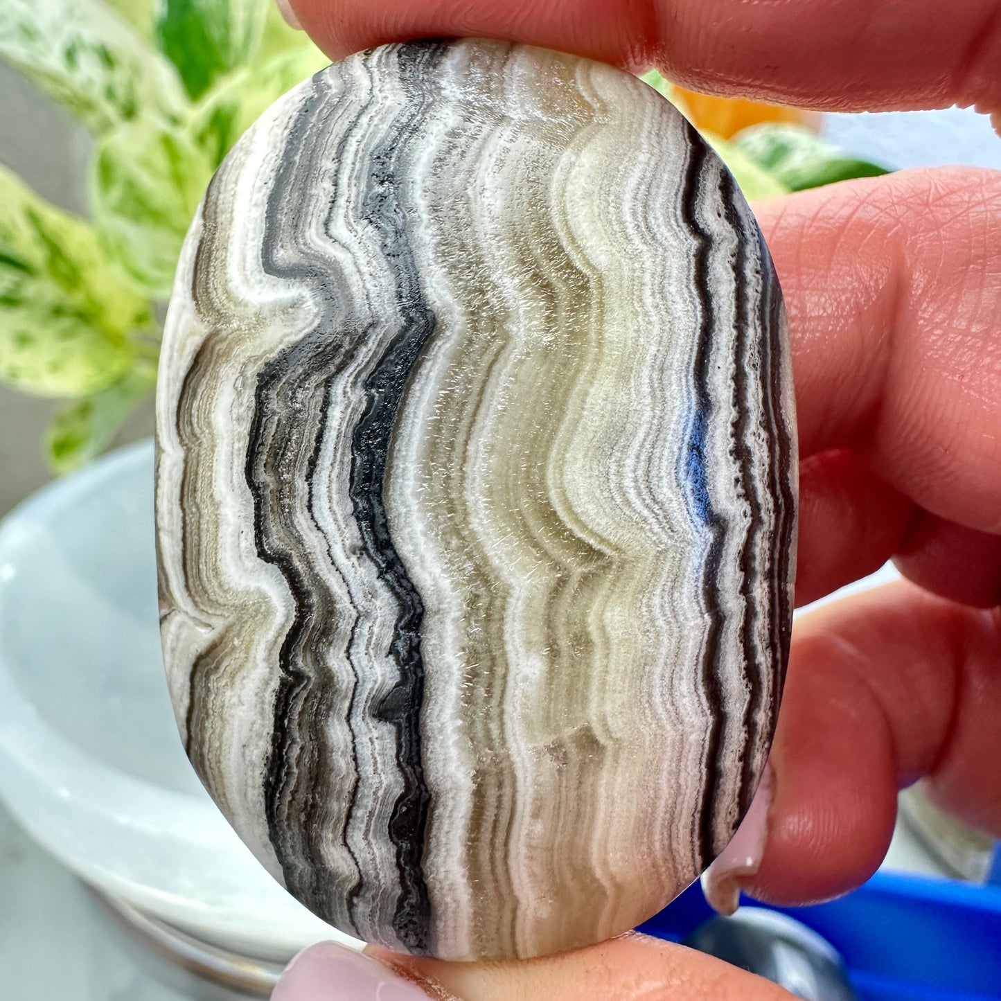 Panda Calcite Palm Stone