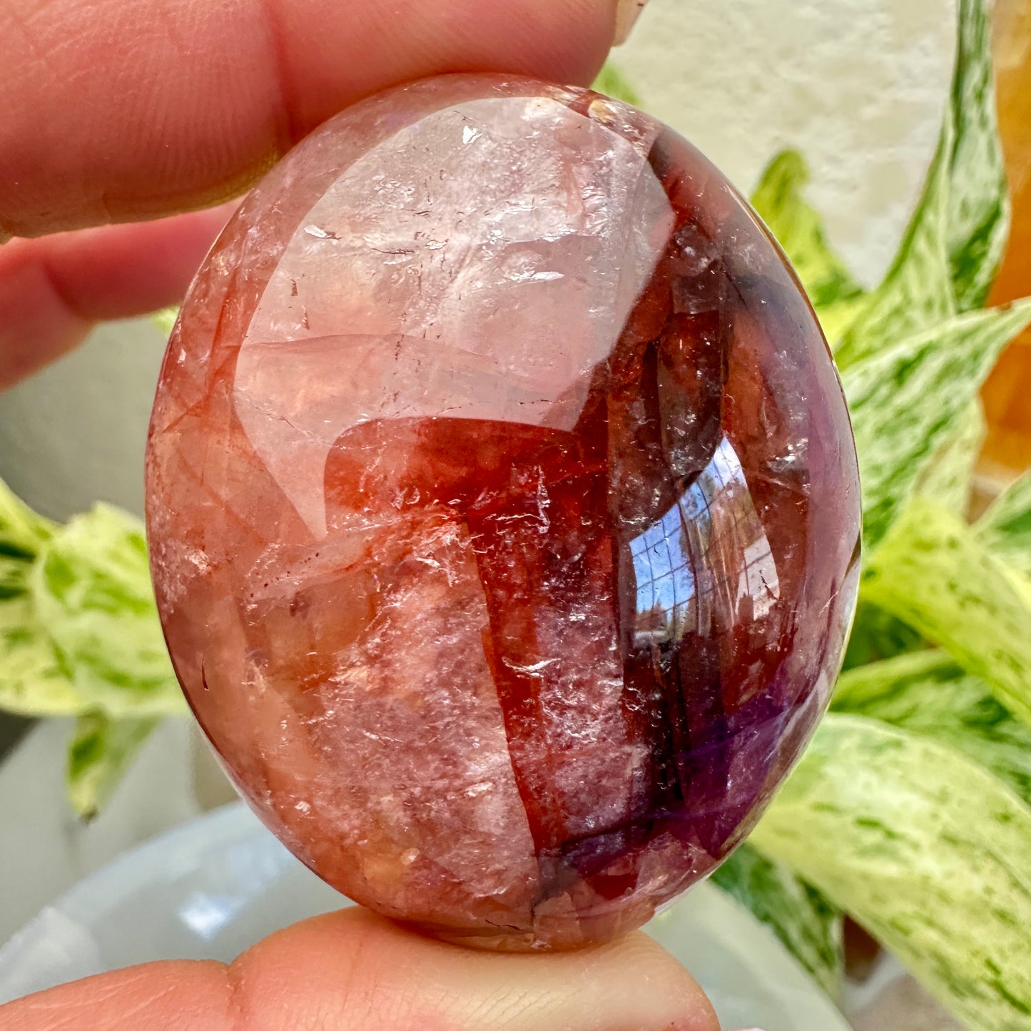 Fire Quartz Palmstone