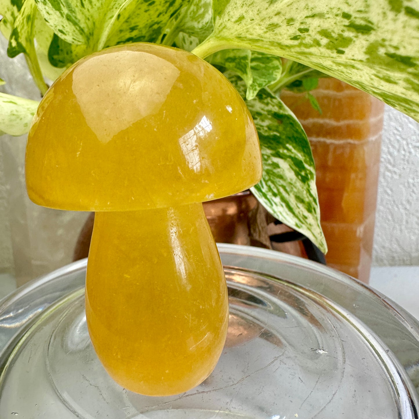 Yellow Fluorite Mushroom - 7oz, 2.8in