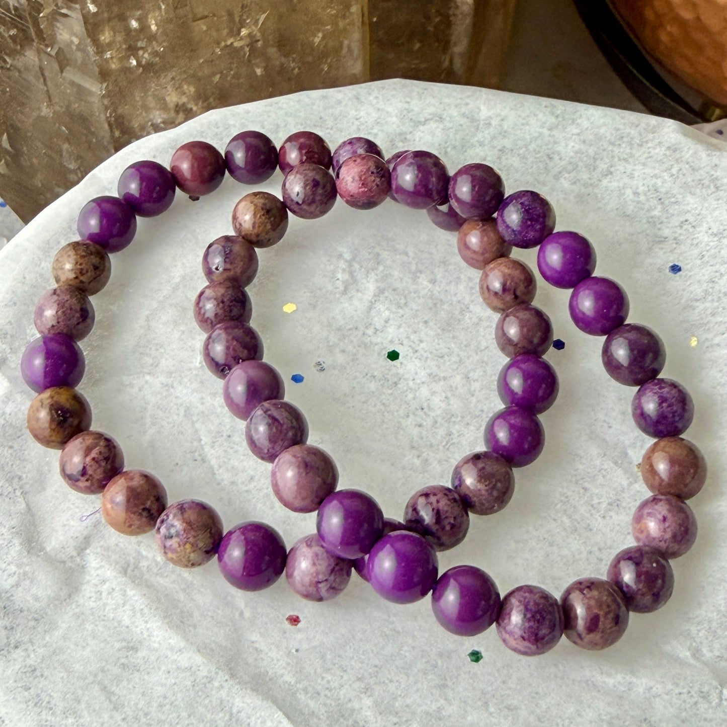 7–8mm Crystal Bead Bracelets – Genuine Gemstones