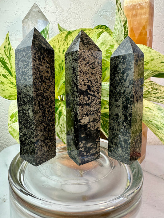 Black Pyrite Towers — 4.5 to 4.8 inch (Imperfect)
Protection | Manifestation | Confidence