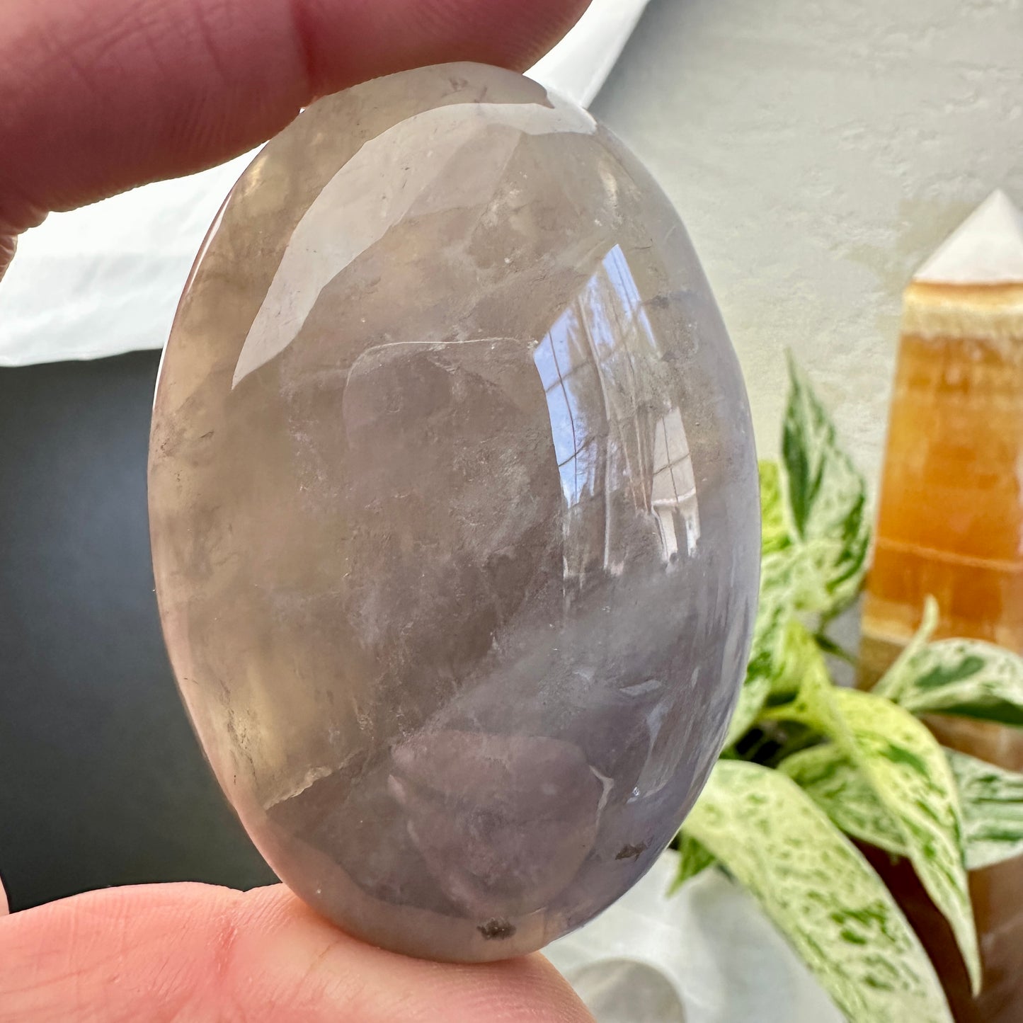 Blue Rose Quartz Palm Stones