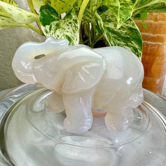Agate Elephant Carving - 2.5 inch