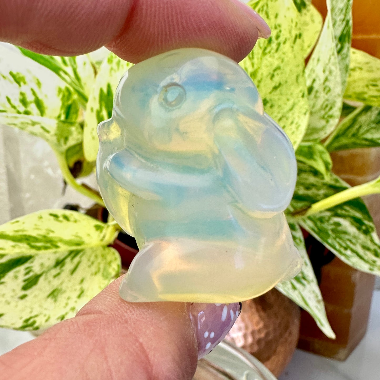 Adorable Opalite Bunny - Opalite is Man Made