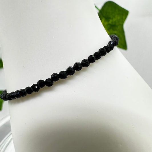 Minimalist Faceted Black Tourmaline Bracelet - Katie's Mystic Crystals