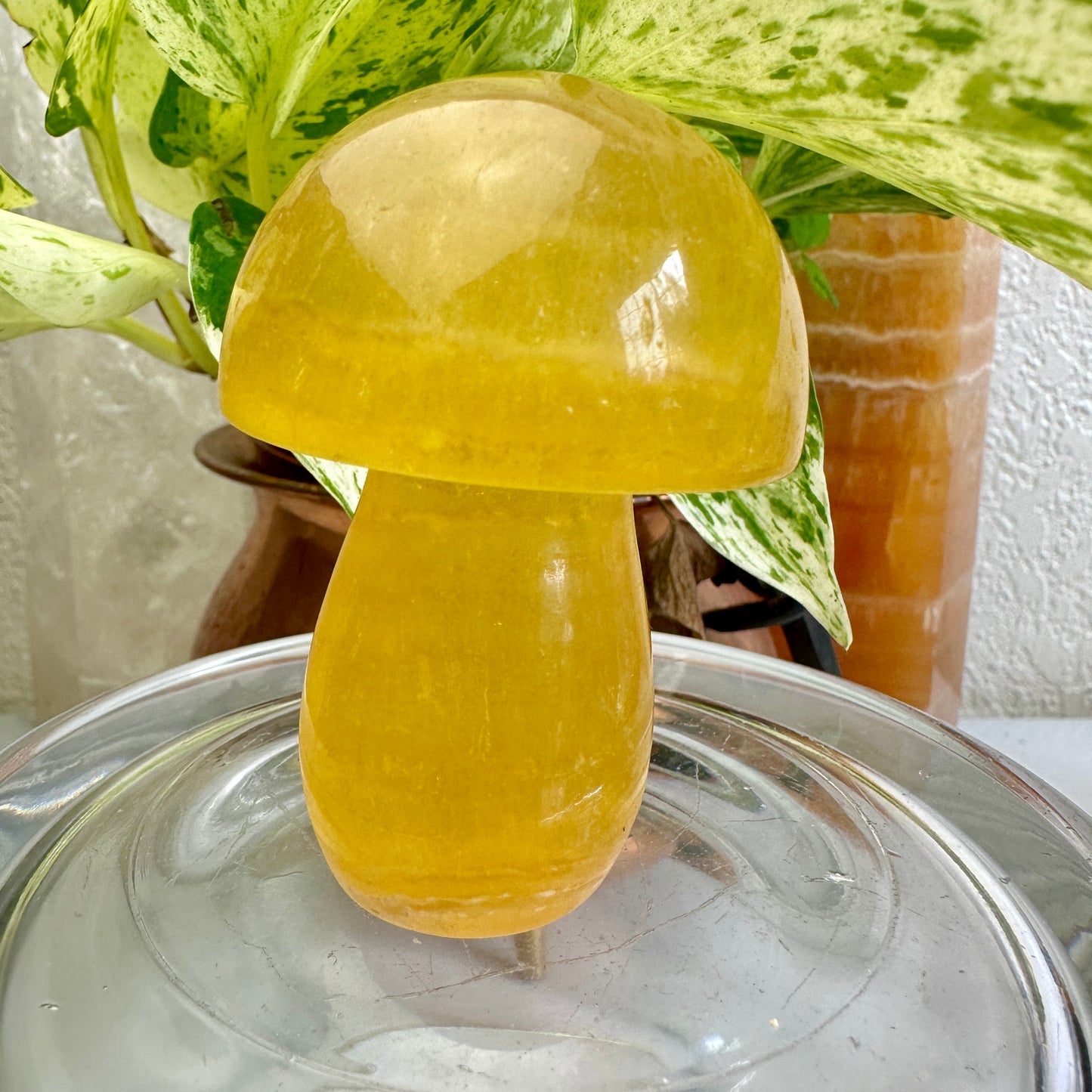 Yellow Fluorite Mushroom - 7oz, 2.8in
