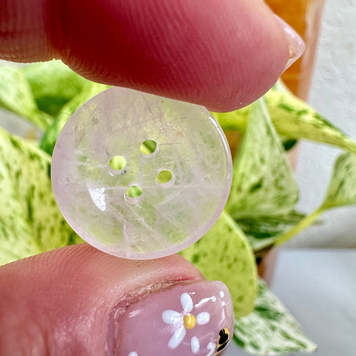 Rose Quartz Button - 20mm
