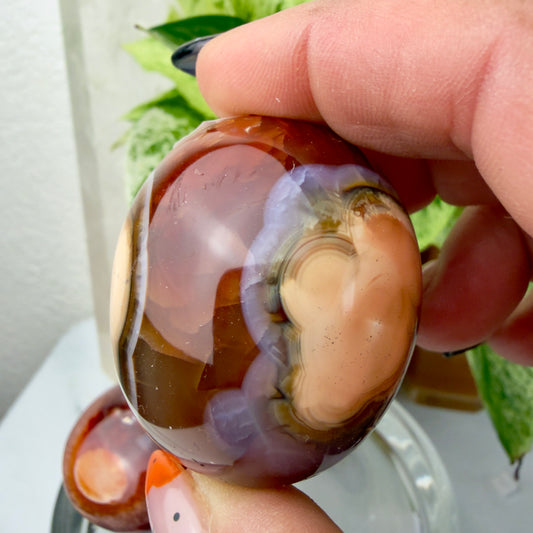Carnelian Agate Palm Stones – Grounding Energy & Creative Fire (1.8–2”)