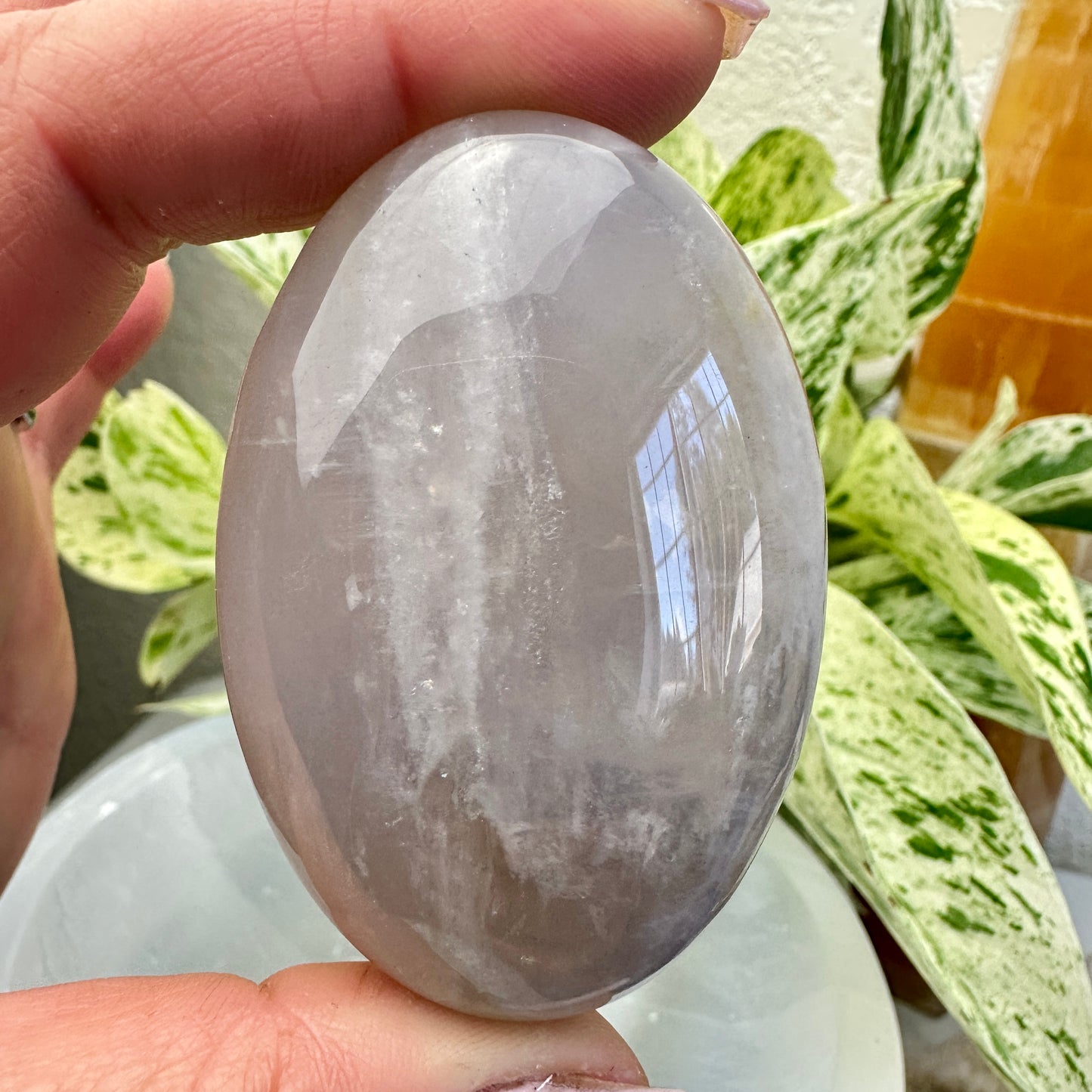 Blue Rose Quartz Palm Stones