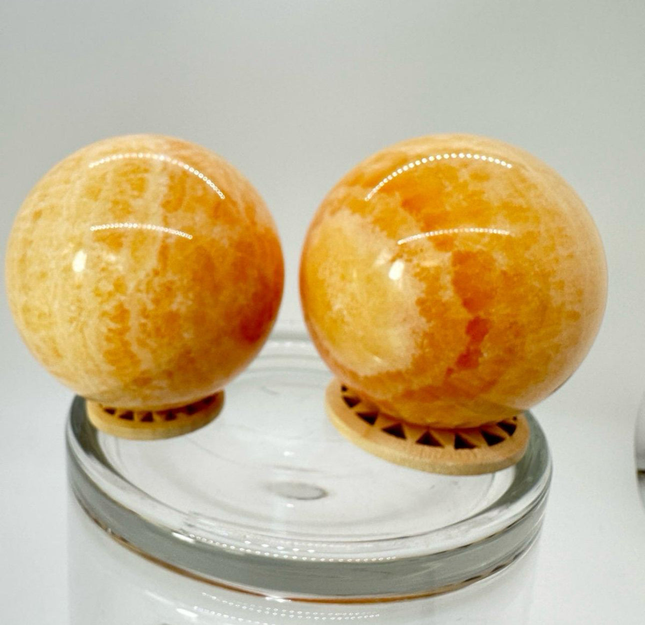 Orange Calcite Sphere - 65-68mm