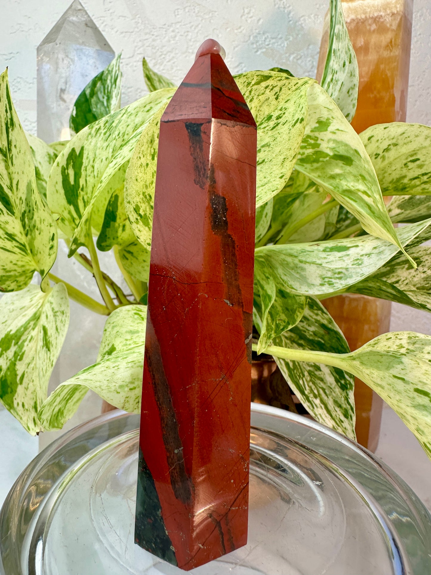 African Bloodstone Point — 4.7 inch
Courage | Strength | Grounded Vitality