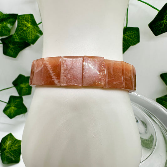 Peach Moonstone with Sunstone Bracelet - Katie's Mystic Crystals