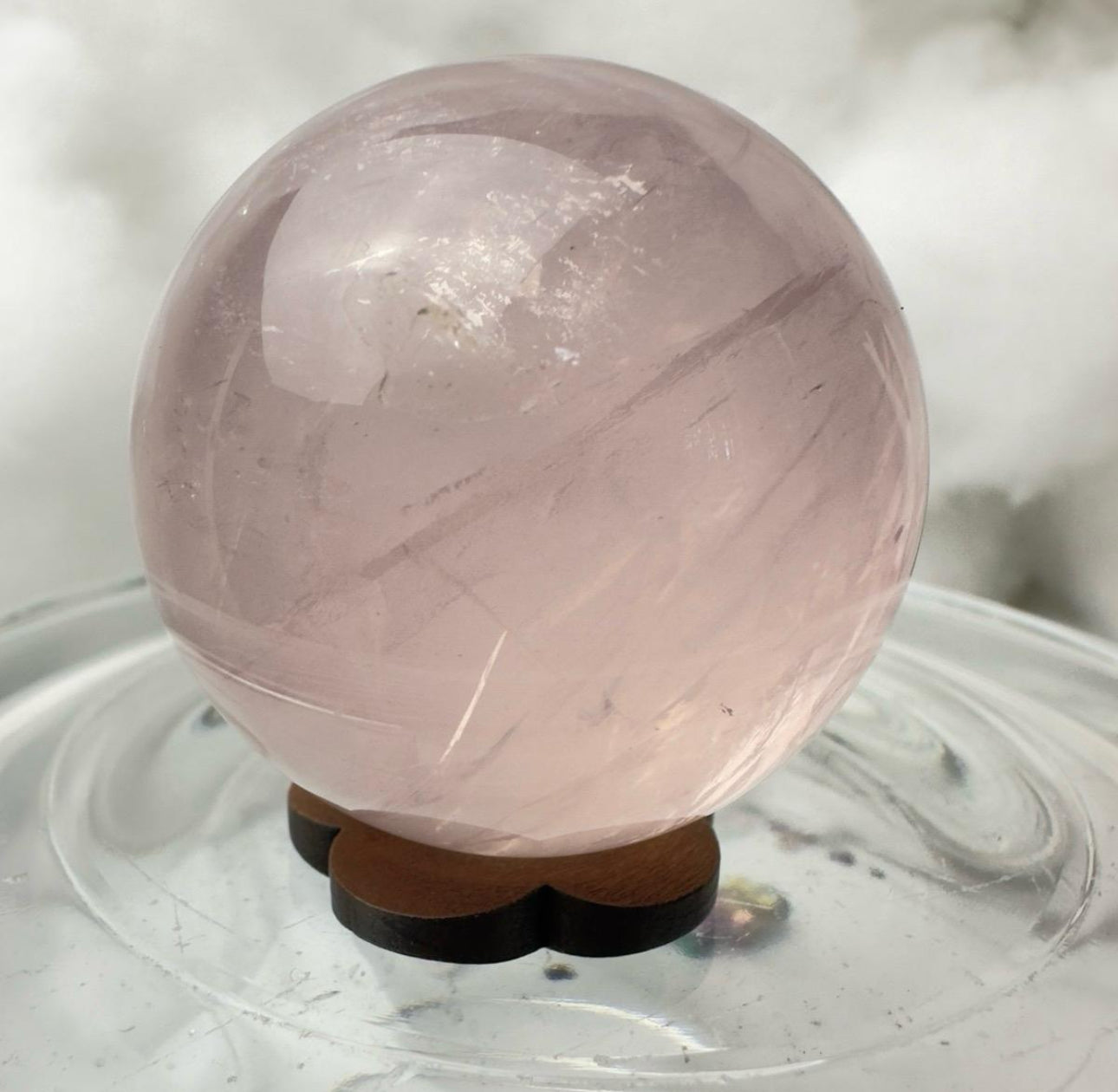 43mm Star Rose Quartz Sphere