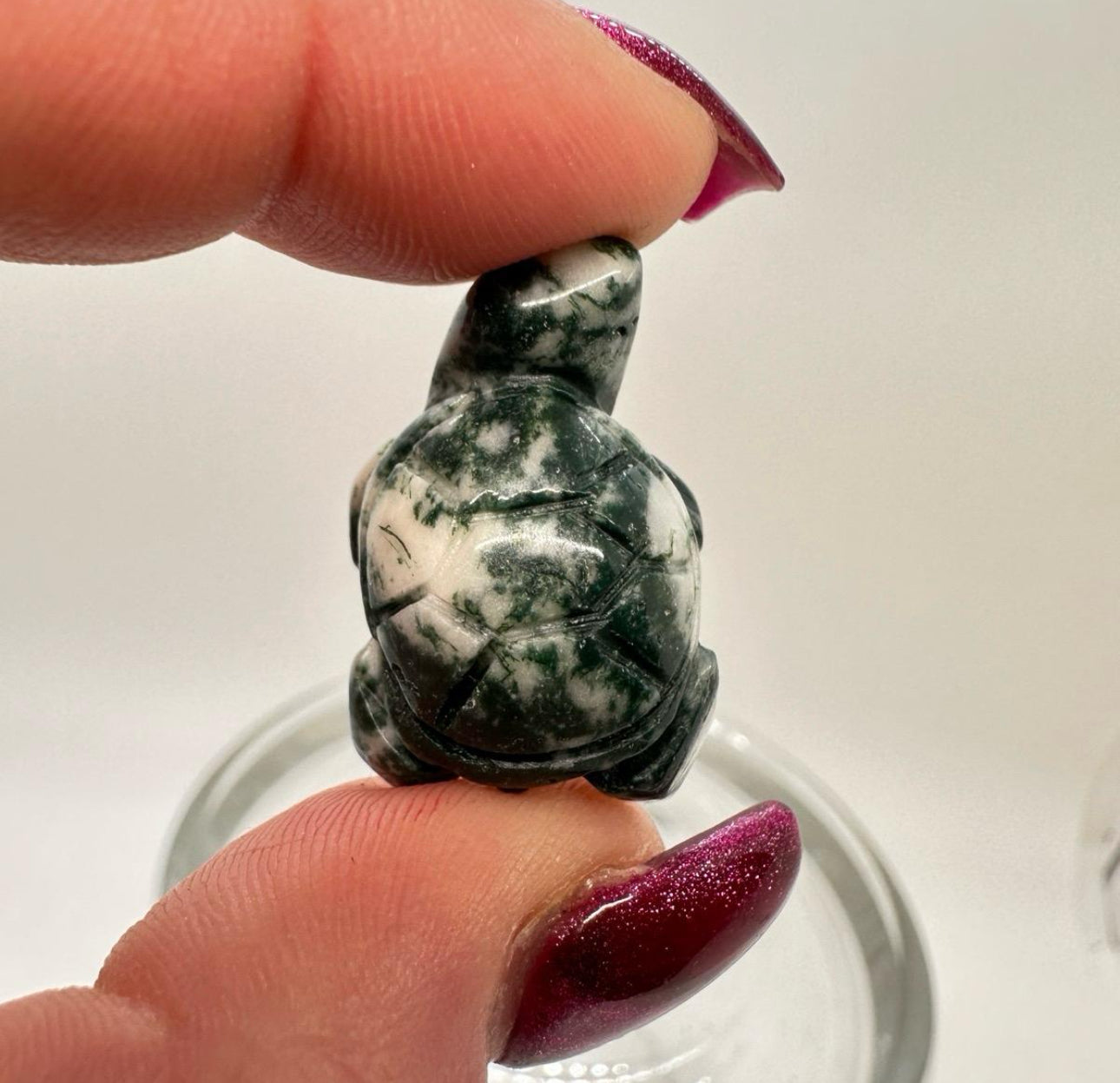 Mini Moss Agate Turtle - 1 inch