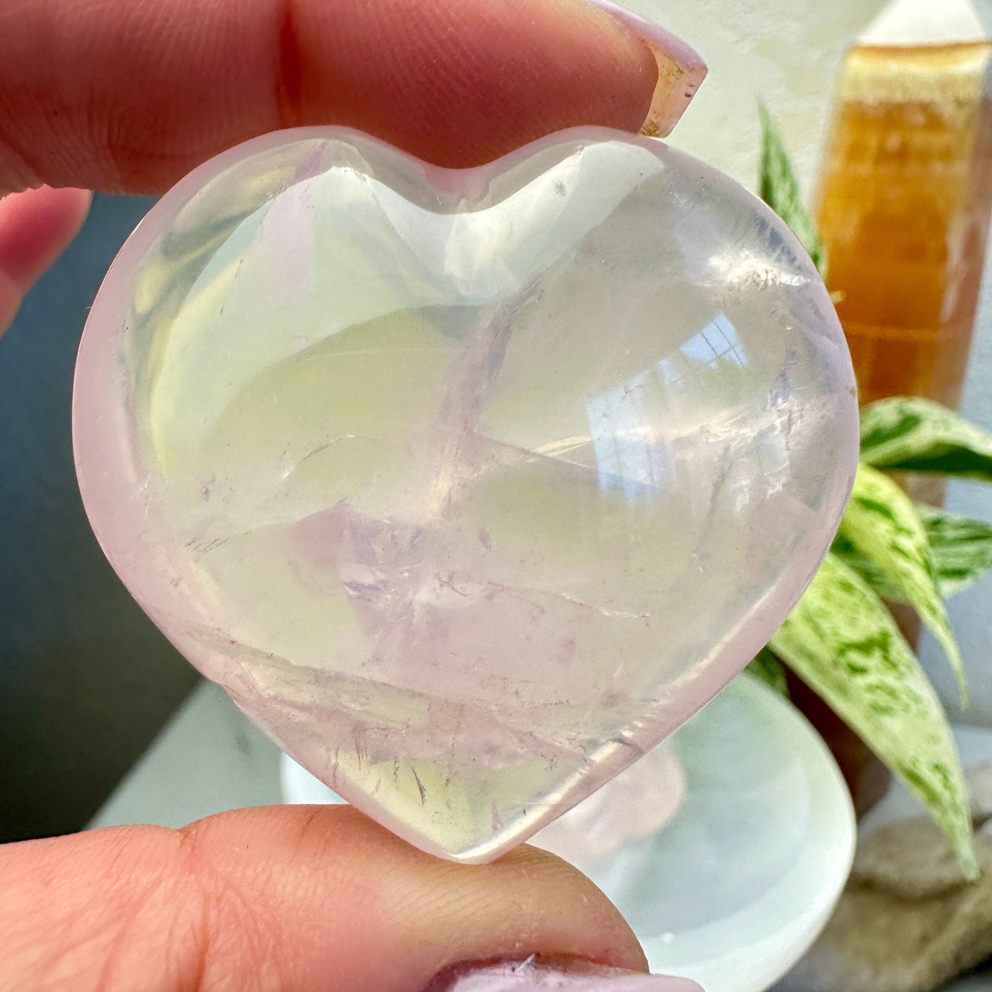 Gemmy Rose Quartz Hearts and Moons - 2 inch
