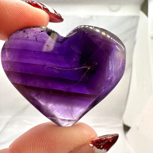 Mini Amethyst Crystal Hearts Intuitive Pick - Katie's Mystic Crystals