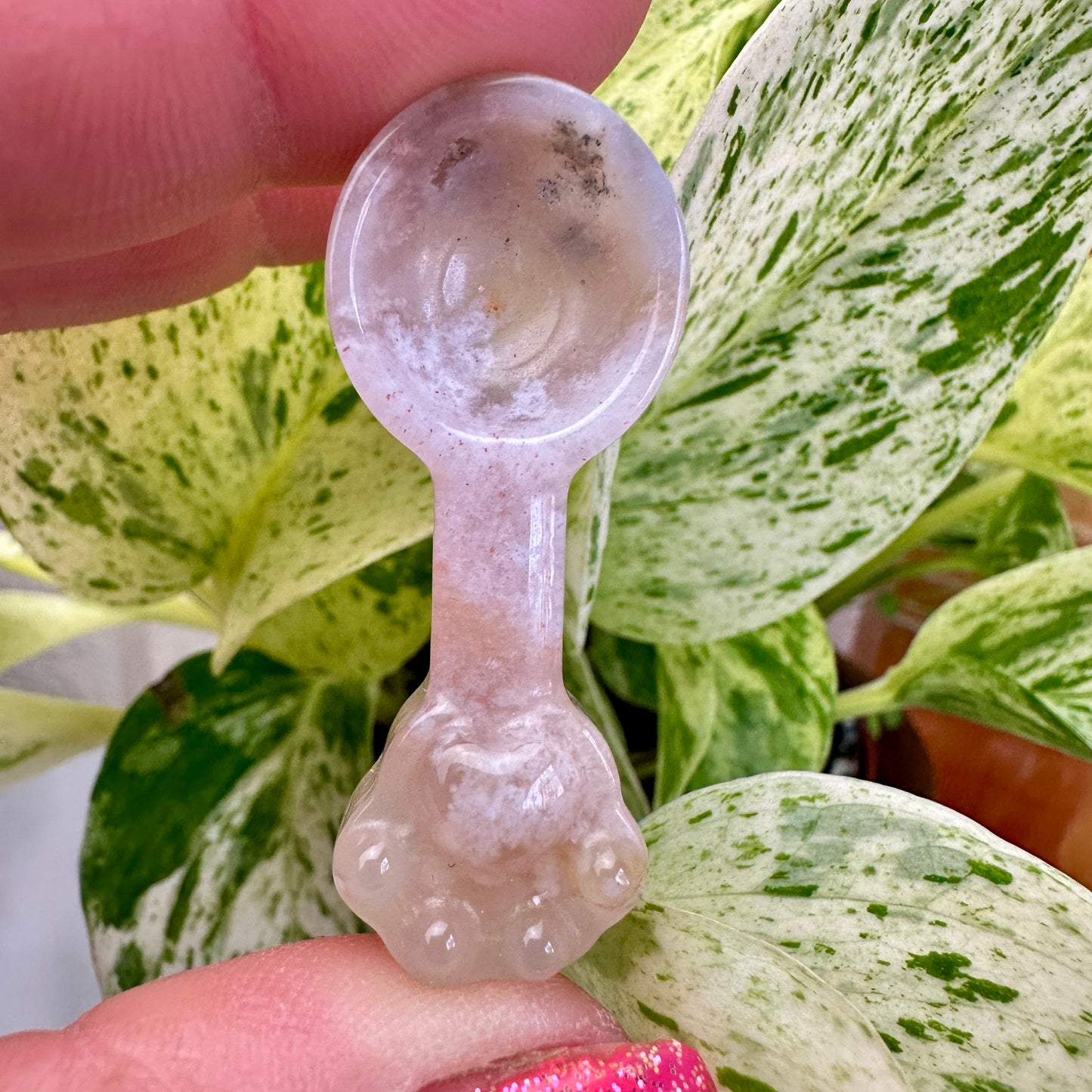 Mini Flower Agate Pet Paw Spoon - Katie's Mystic Crystals