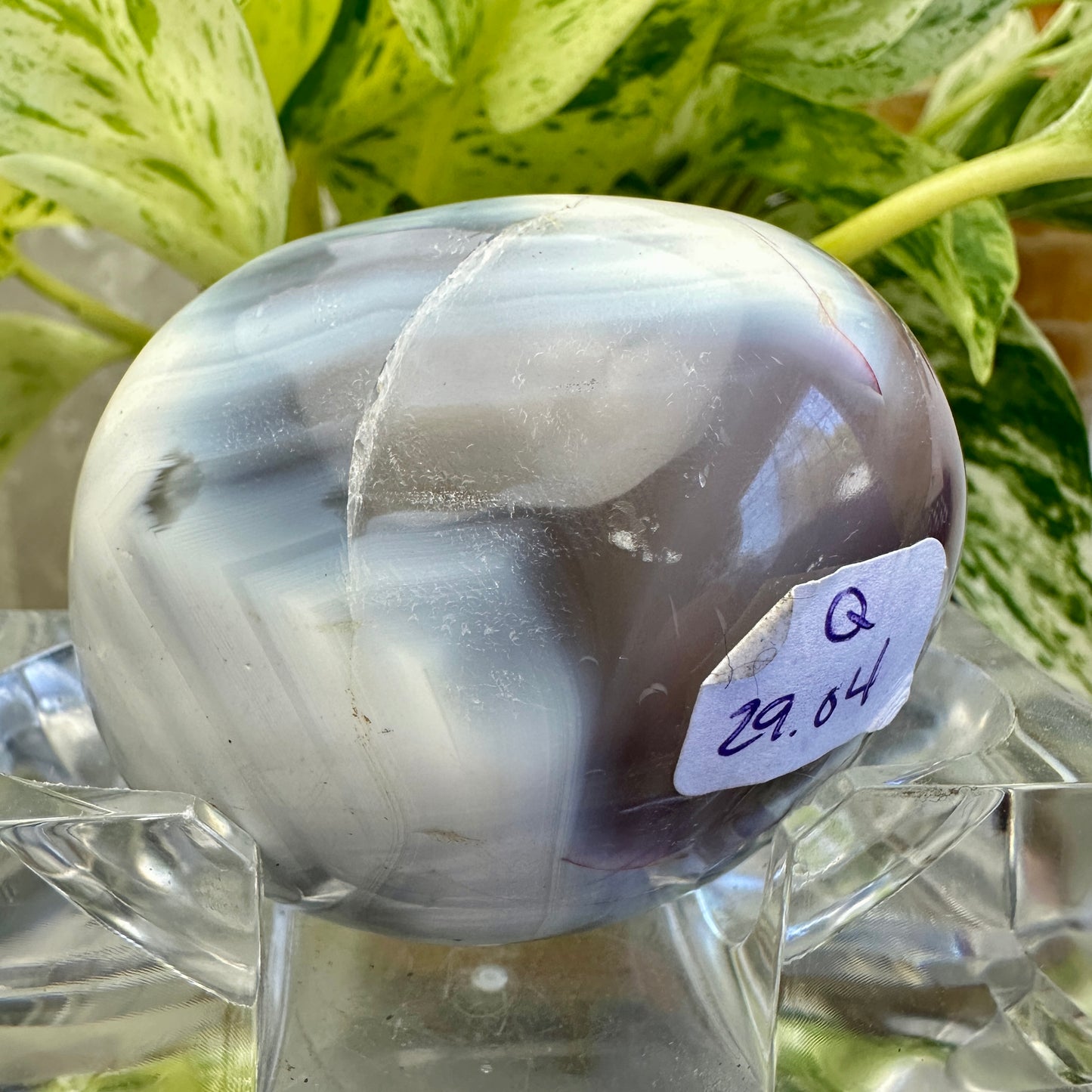Large Banded Orca Agate Palm Stone (Q)